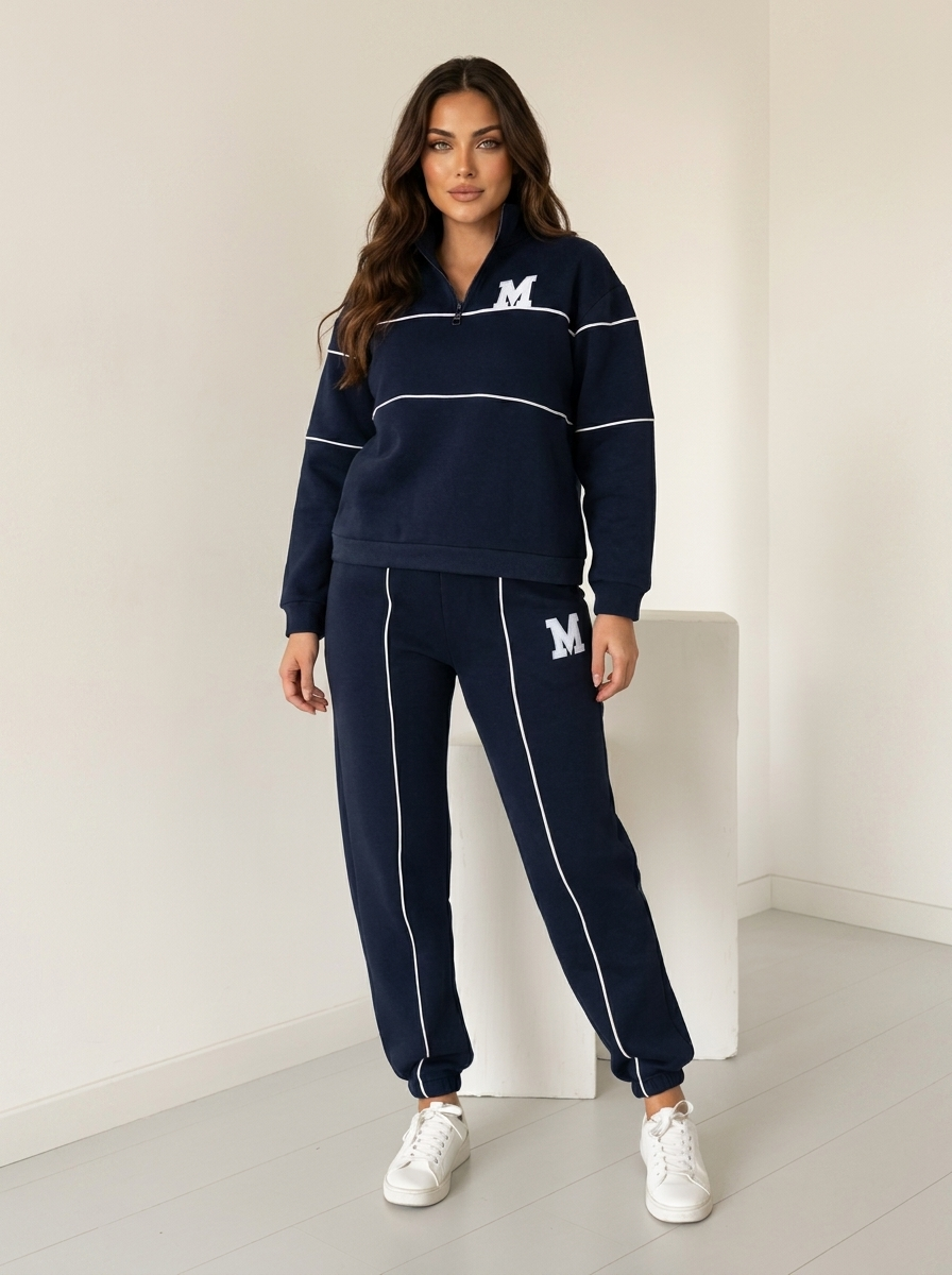Sportieve lounge set met halve rits - Mila