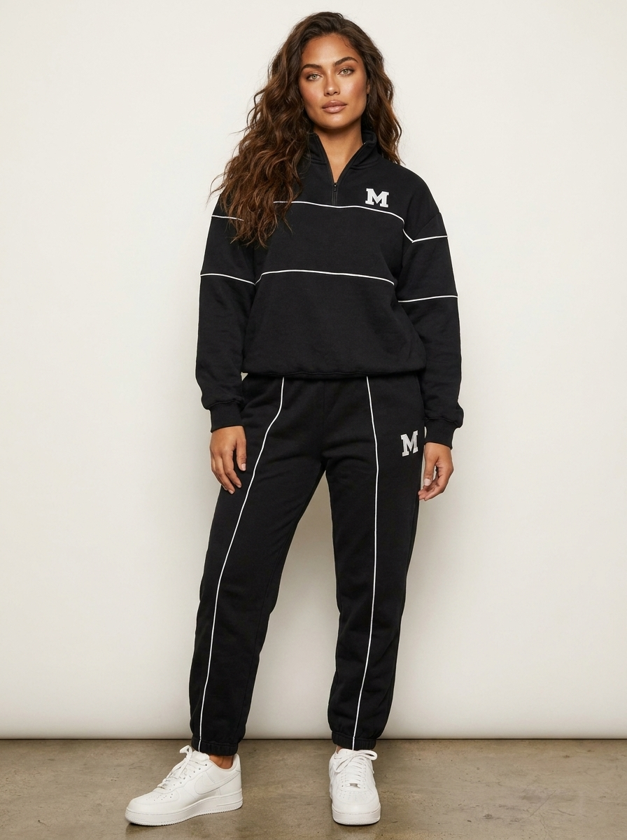 Sportieve lounge set met halve rits - Mila