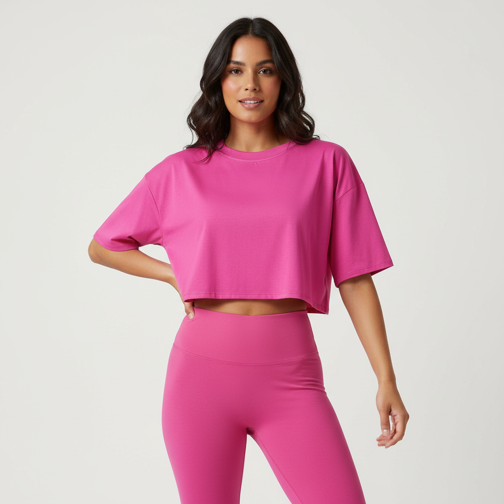 Sportieve cropped dames top met korte mouwen – Arlette