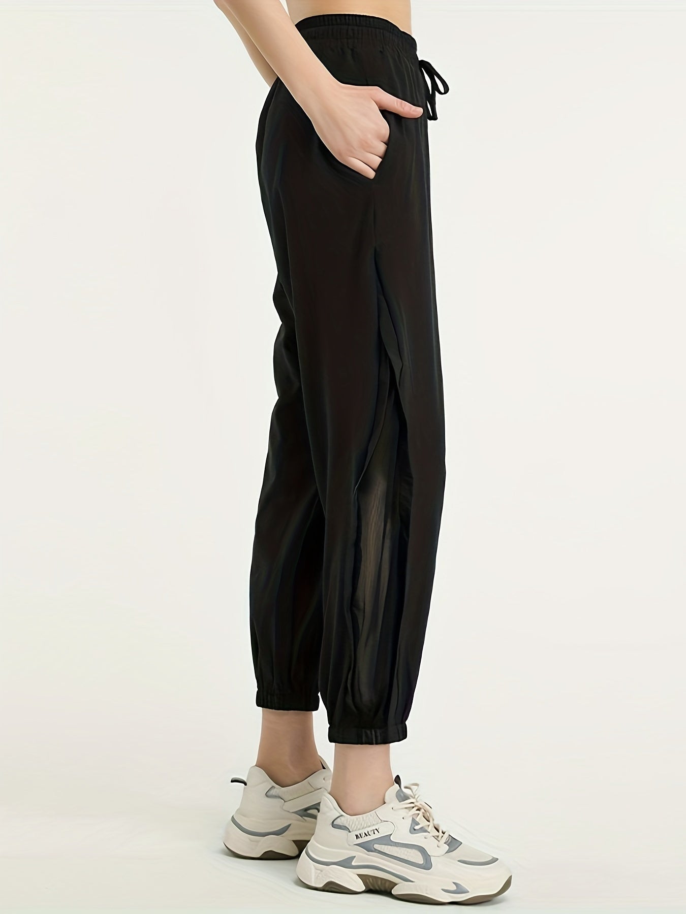 Sportieve dames jogger met mesh details – Evoque