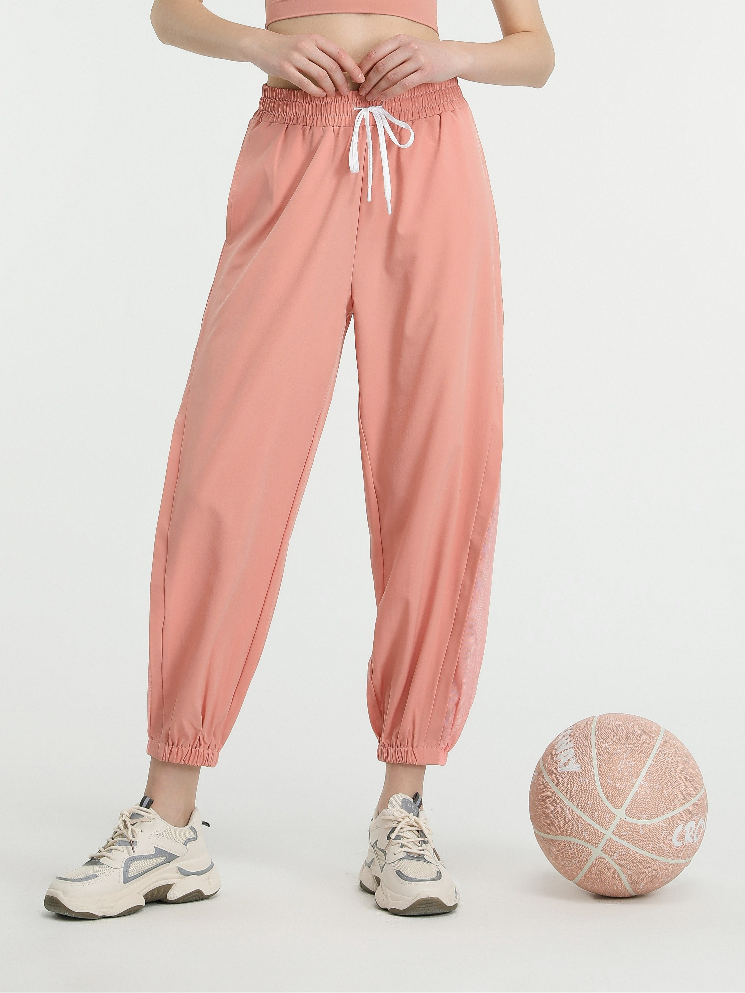 Sportieve dames jogger met mesh details – Evoque