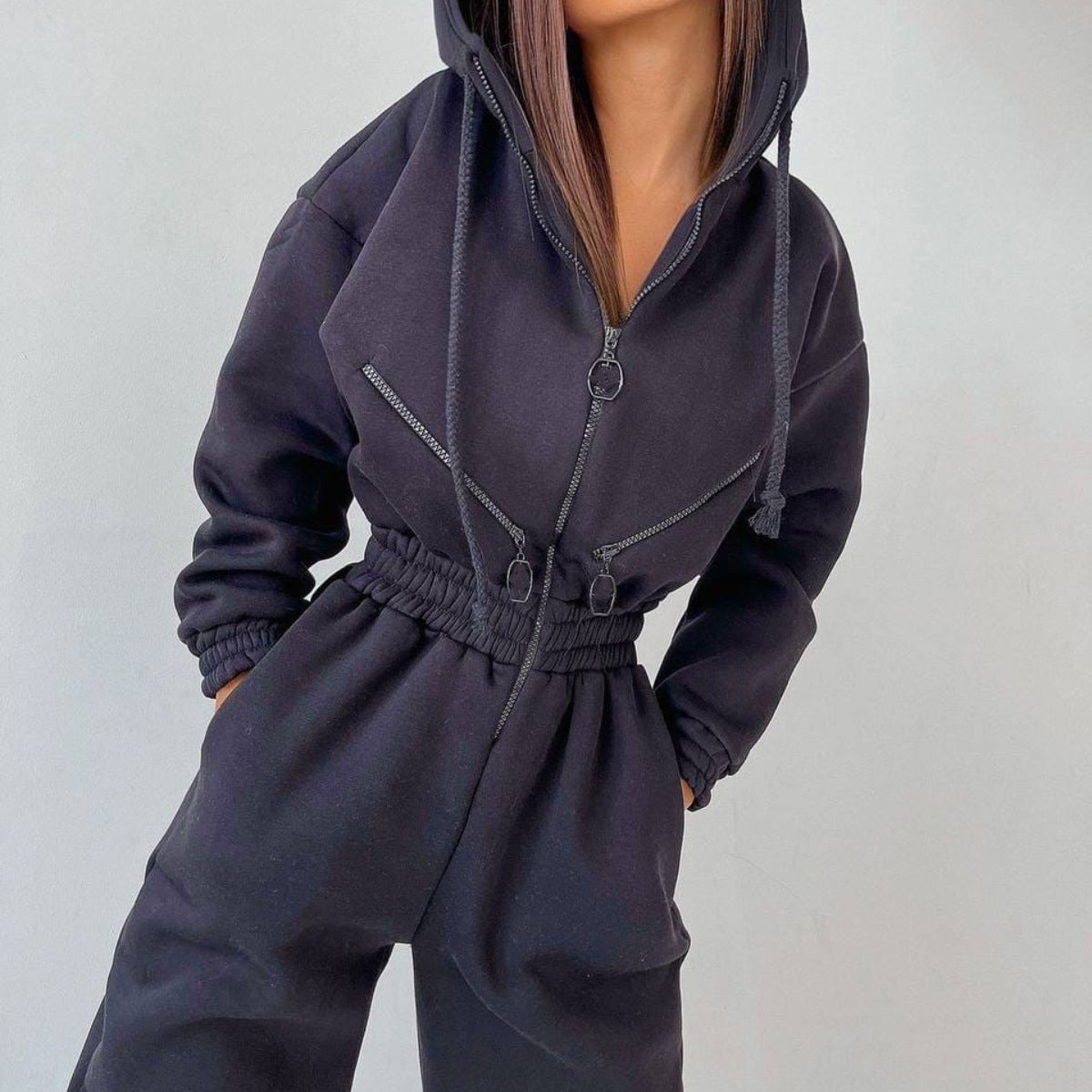 Sportieve zip-up jumpsuit dames – Valencia