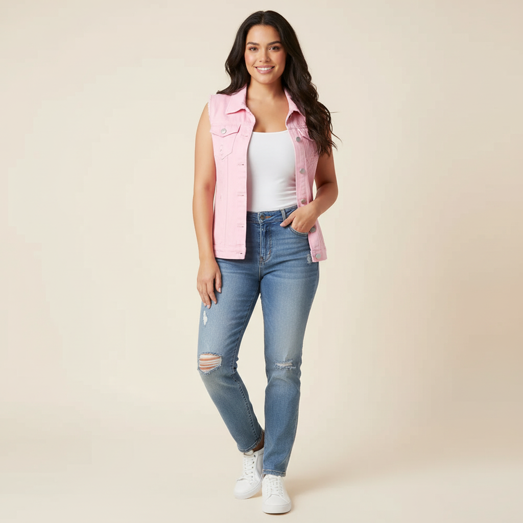 Stijlvol dames denim gilet – Amélie