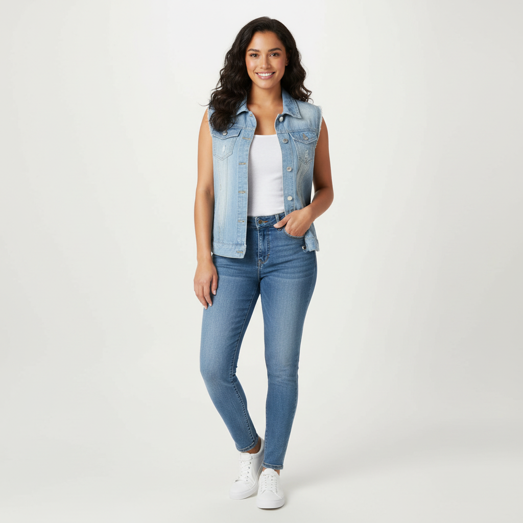 Stijlvol dames denim gilet – Amélie