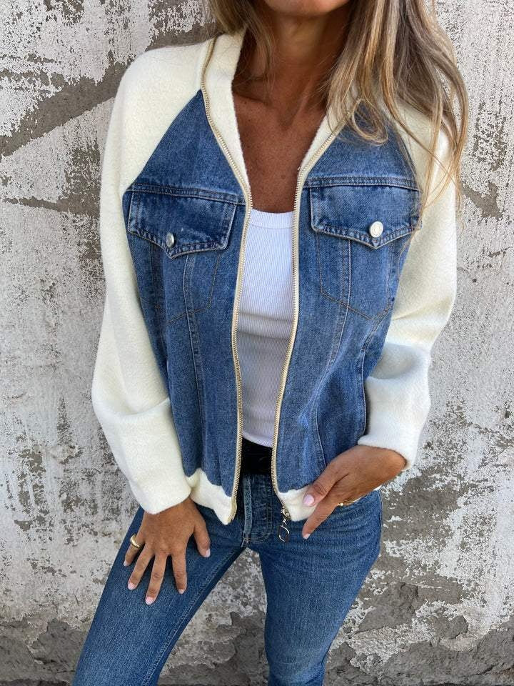Stijlvol dames jack met denimlook