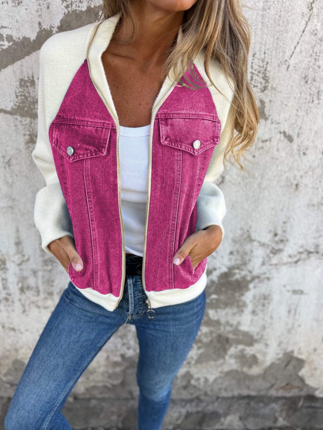 Stijlvol dames jack met denimlook