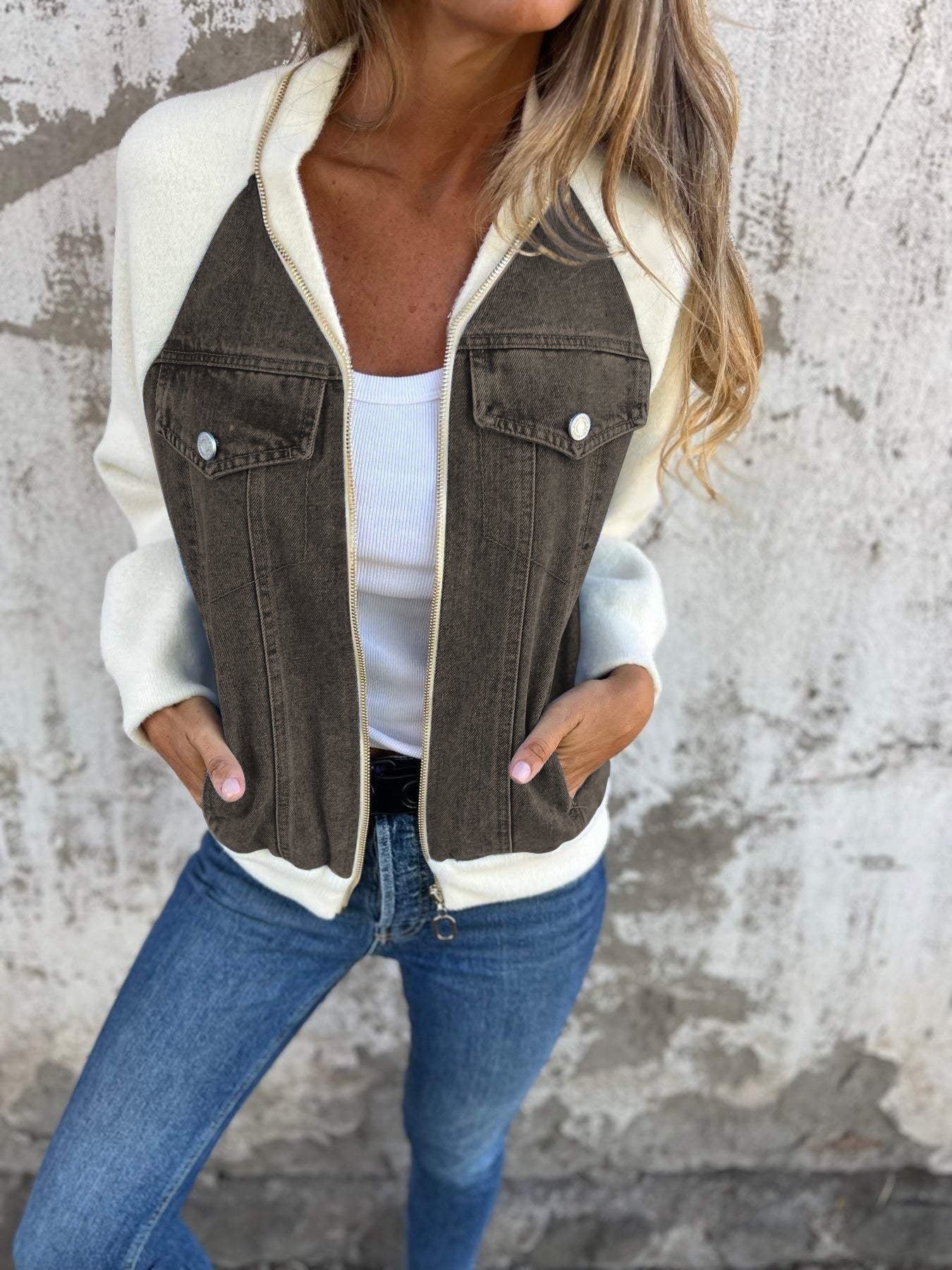 Stijlvol dames jack met denimlook