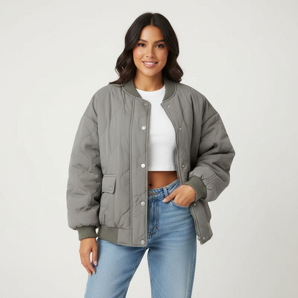 Stijlvol gewatteerd dames bomberjack – Christelle