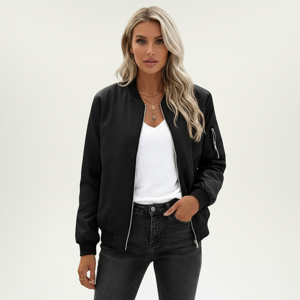 Stijlvolle korte dames bomberjack