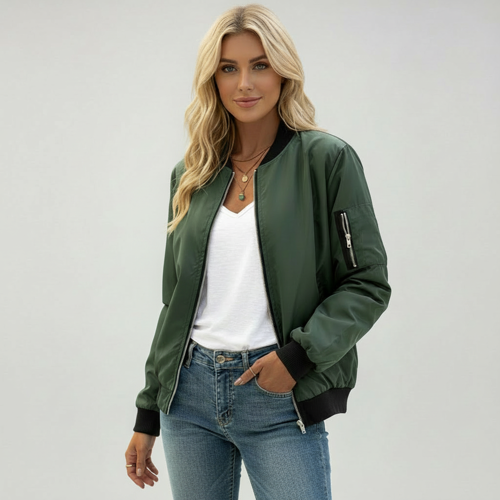 Stijlvolle korte dames bomberjack
