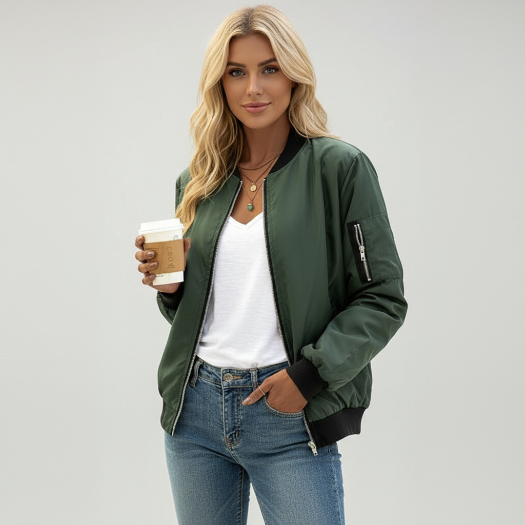 Stijlvolle korte dames bomberjack