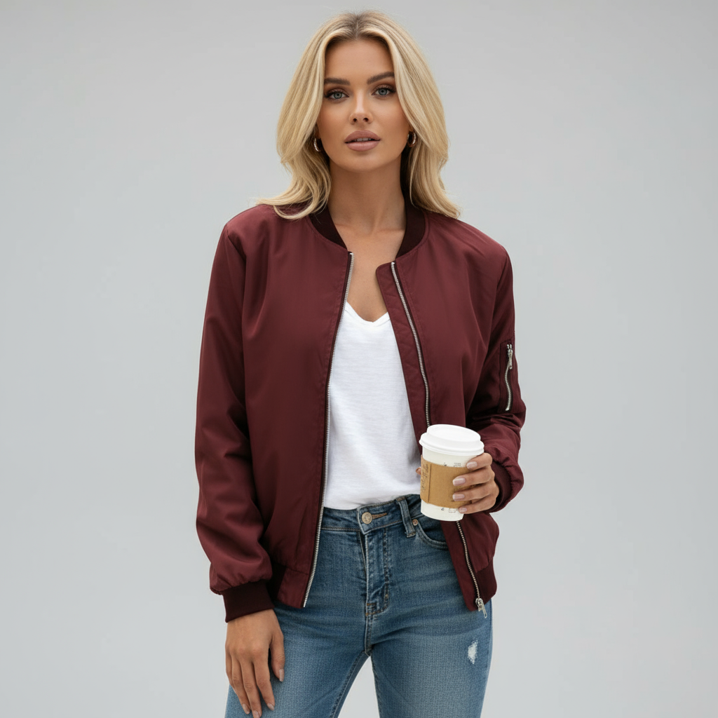 Stijlvolle korte dames bomberjack