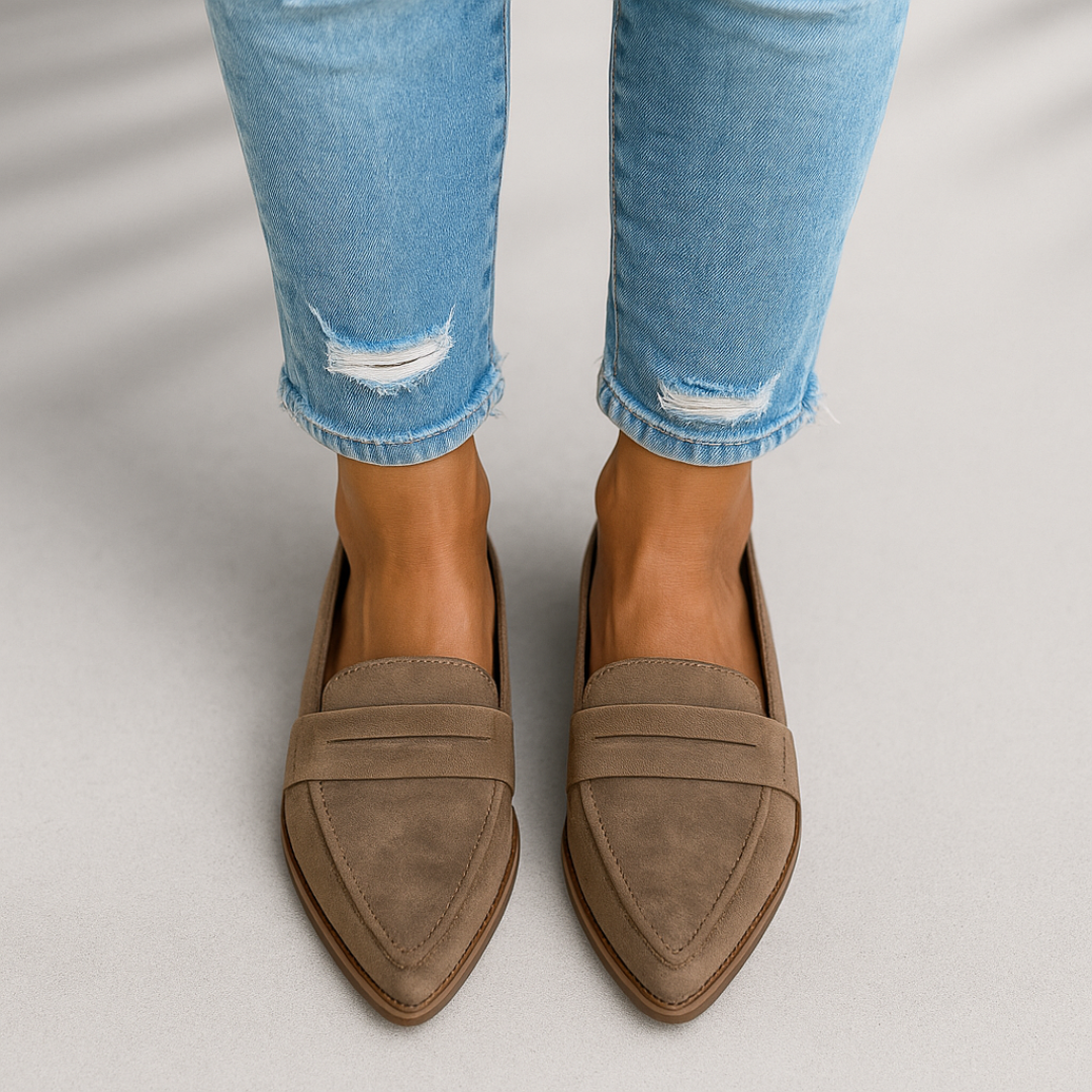 Stijlvolle suède-look dames loafers – Elira