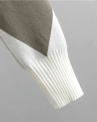 Stijlvolle argyle knit set dames – Elara