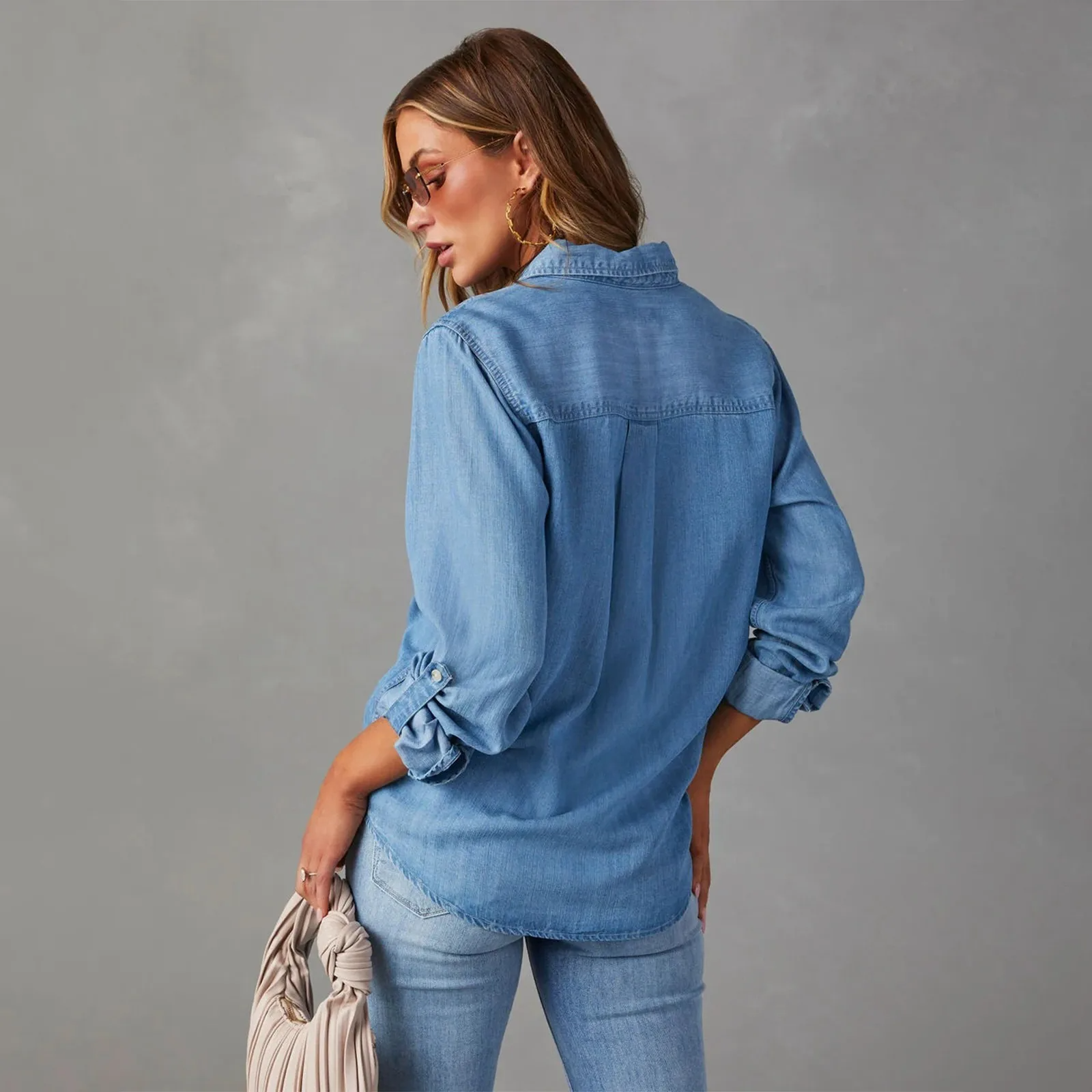 Stijlvolle denim dames blouse – Muse
