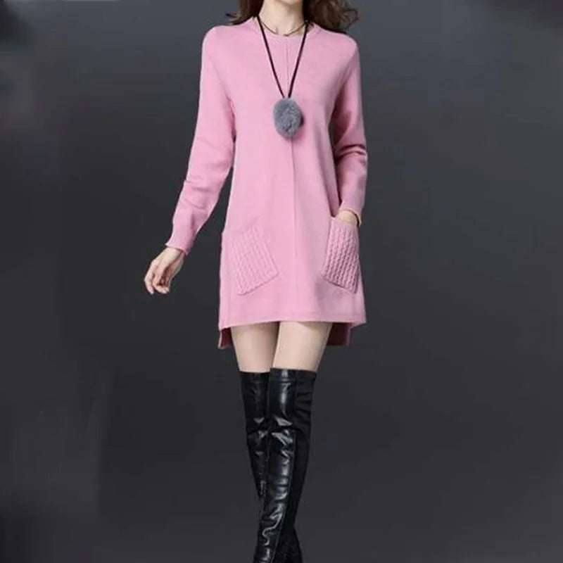 Stijlvolle gebreide sweaterjurk dames – Aurelia