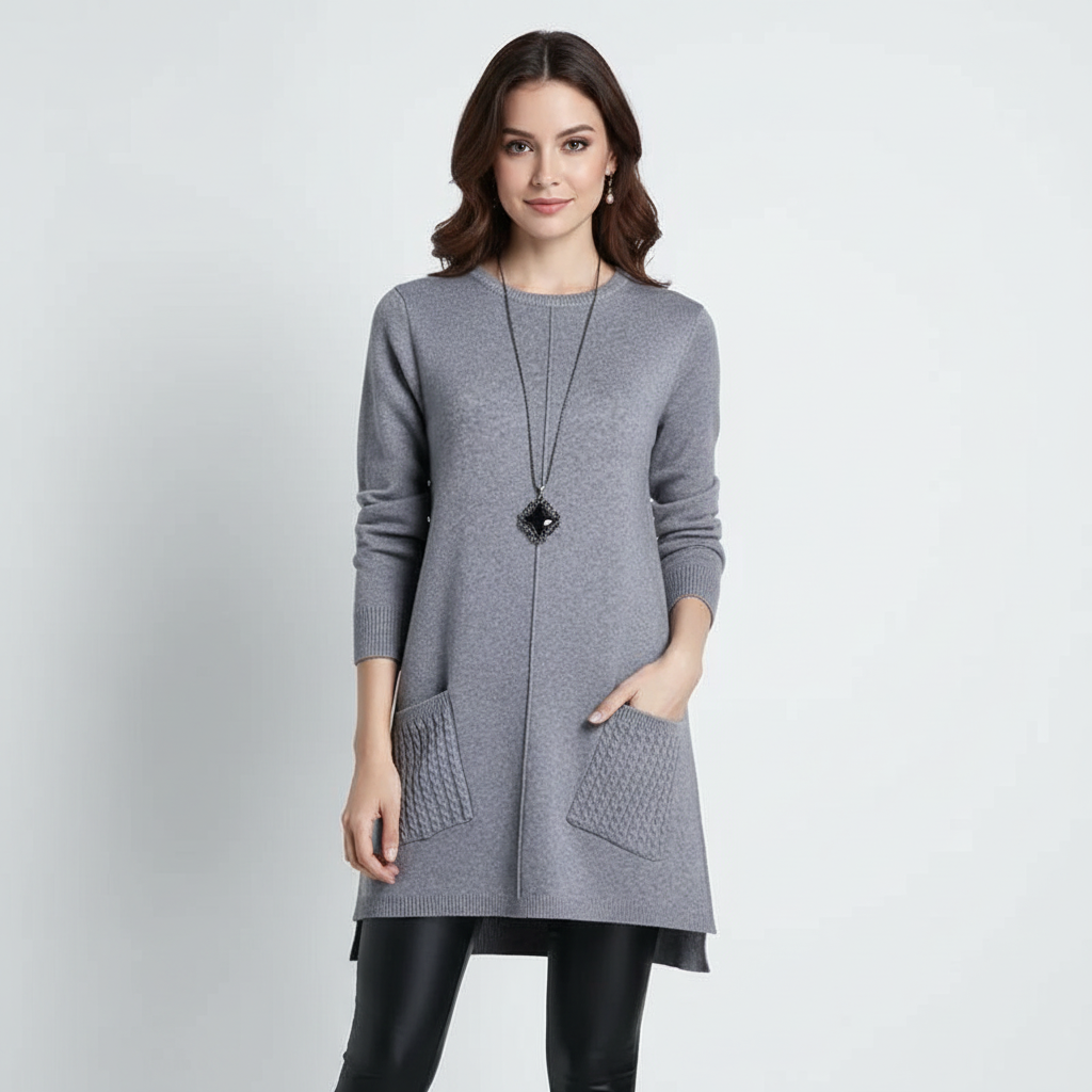 Stijlvolle gebreide sweaterjurk dames – Aurelia
