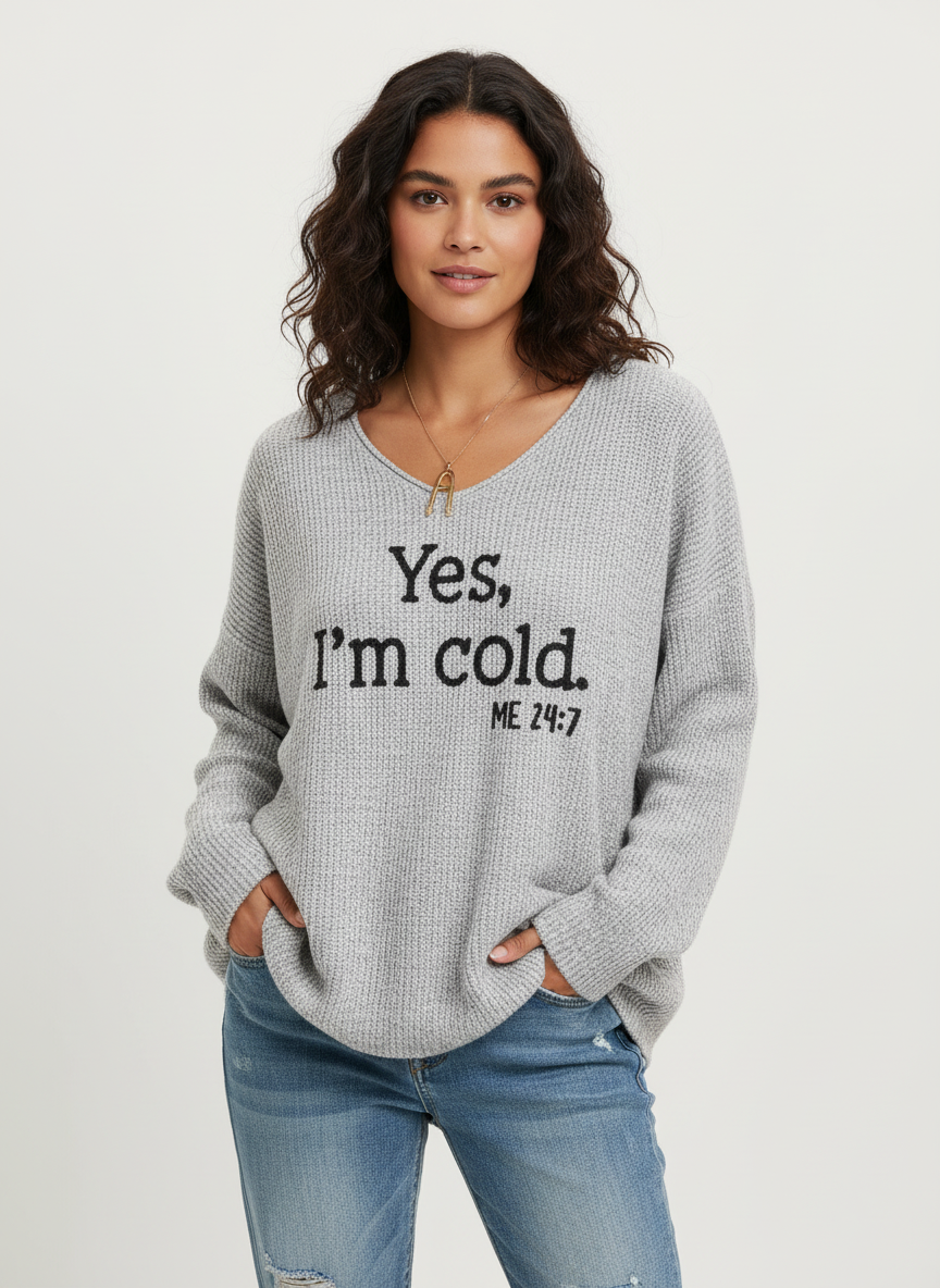 Stijlvolle oversized dames pullover met statement print - Xaviera