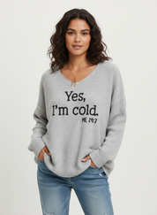 Stijlvolle oversized dames pullover met statement print - Xaviera