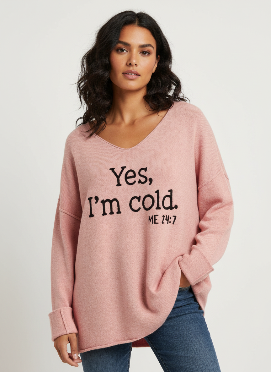 Stijlvolle oversized dames pullover met statement print - Xaviera