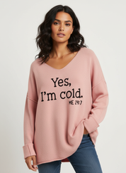 Stijlvolle oversized dames pullover met statement print - Xaviera
