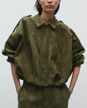 Stijlvolle suède oversized jas – Fabiane