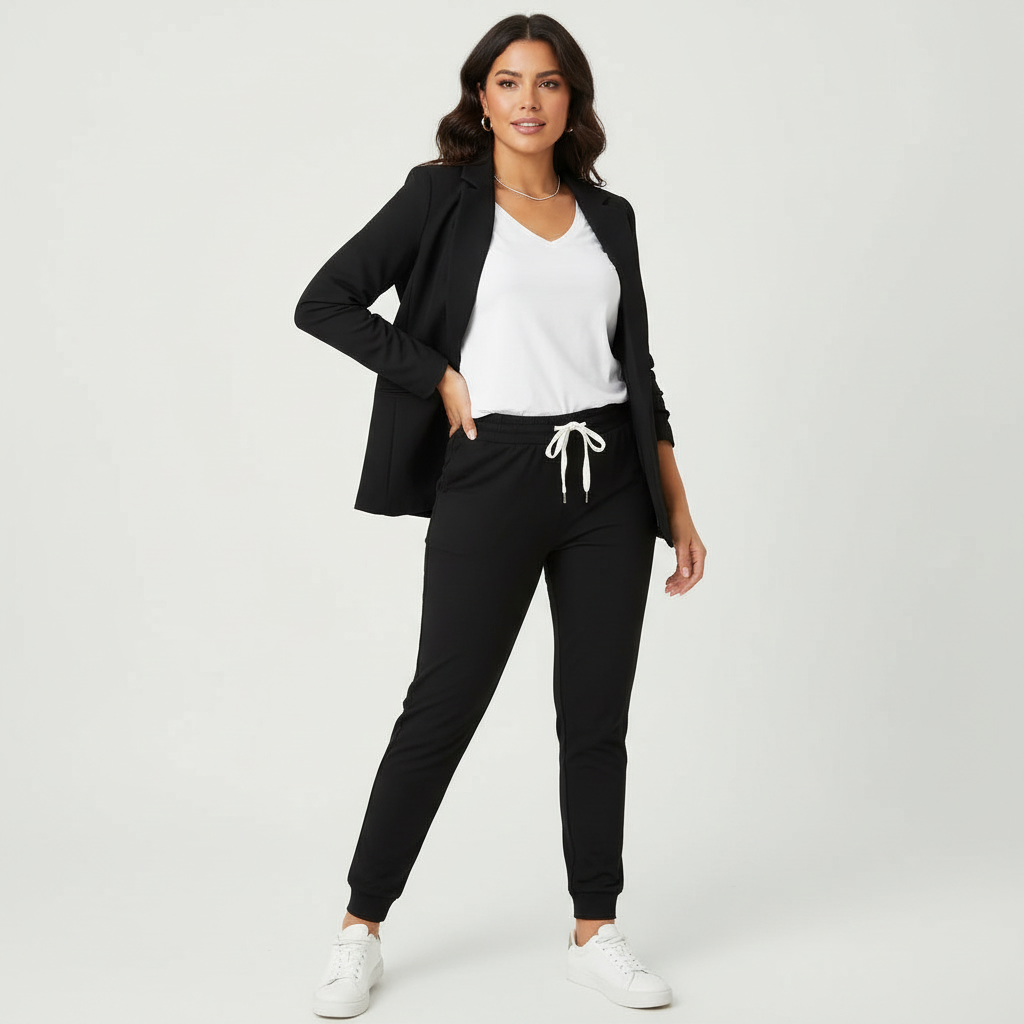 Stijlvolle tweedelige dames set met blazer en comfortabele pantalon – Sanne