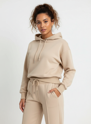 Stijlvolle tweedelige lounge set met hoodie en wide-leg broek – Dina