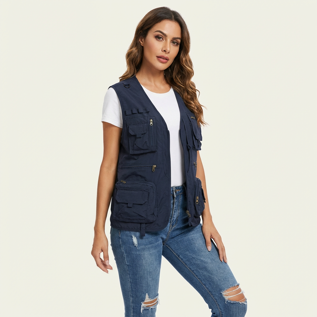 Stijlvol multifunctioneel damesvest met utility look - Kate