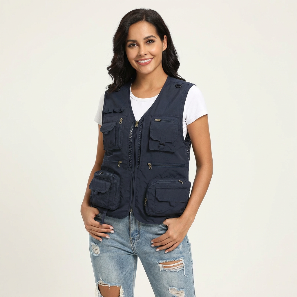 Stijlvol multifunctioneel damesvest met utility look - Kate
