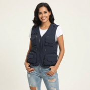Stijlvol multifunctioneel damesvest met utility look - Kate