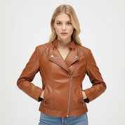 Stoere leren damesjas – Janiyah