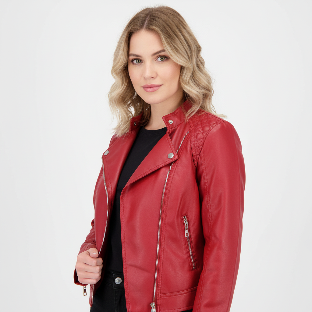 Stoere leren damesjas – Janiyah