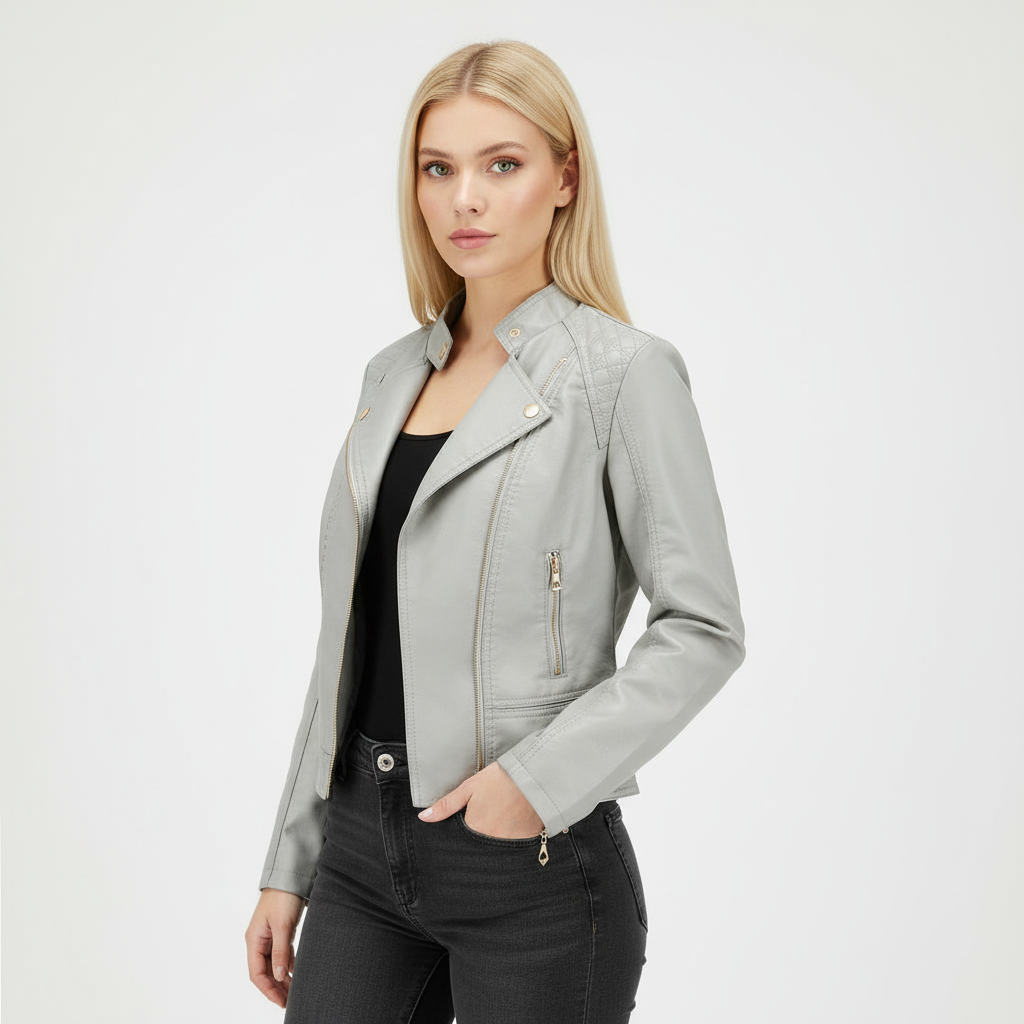 Stoere leren damesjas – Janiyah