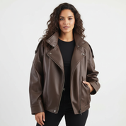 Stoere leren damesjas – Rebel