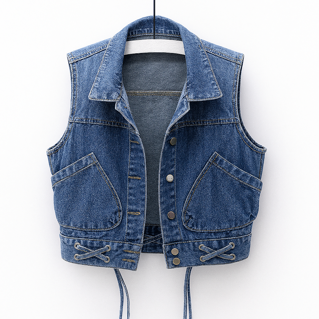 Stoer mouwloos denim dames vest – Katy
