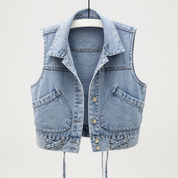 Stoer mouwloos denim dames vest – Katy