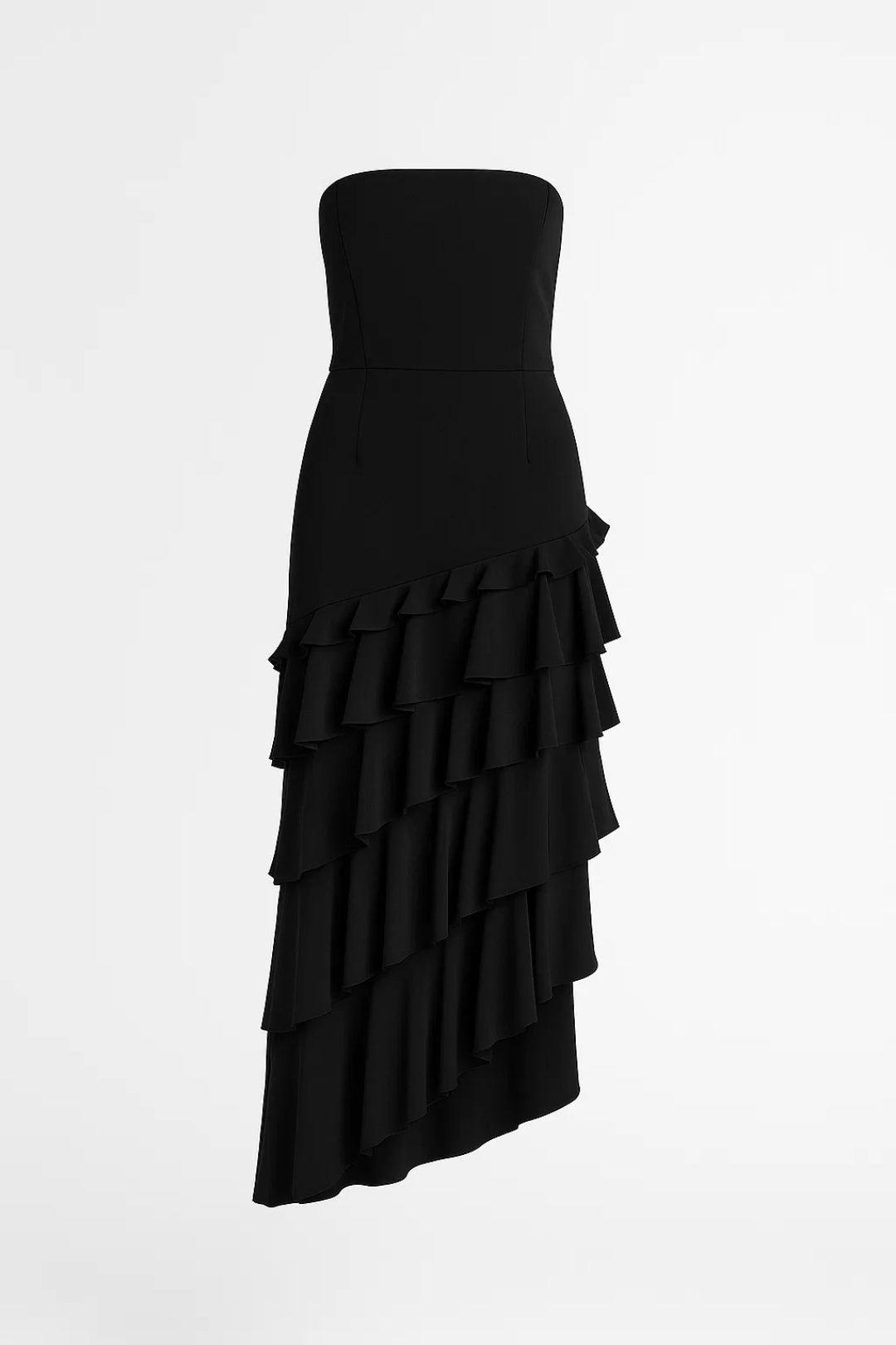 Strapless avondjurk met gelaagde ruches - Valéria