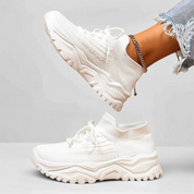 Stretch ademende dames sneakers met chunky zool