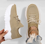 Stretch ademende dames sneakers met chunky zool