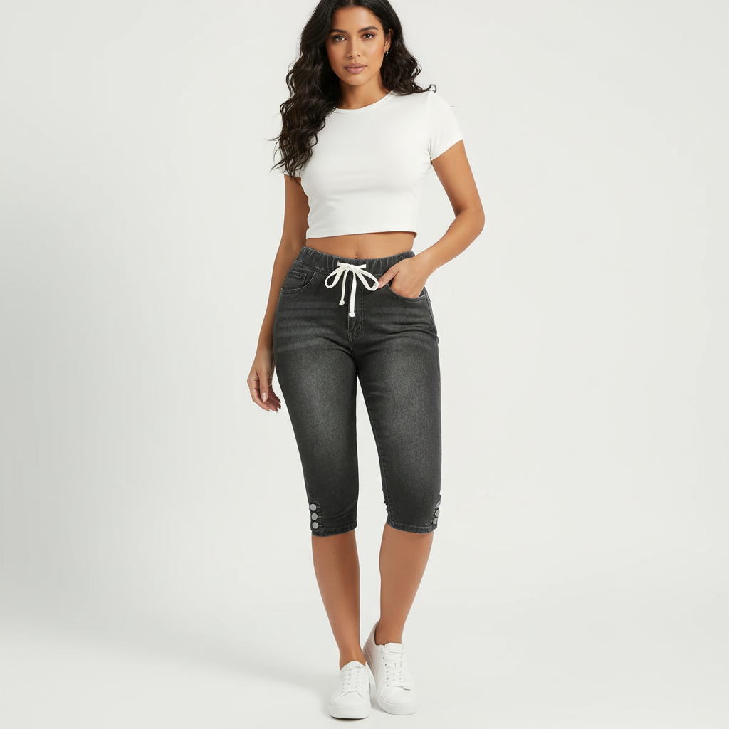 Stretch denim women's capri jeans – Isla