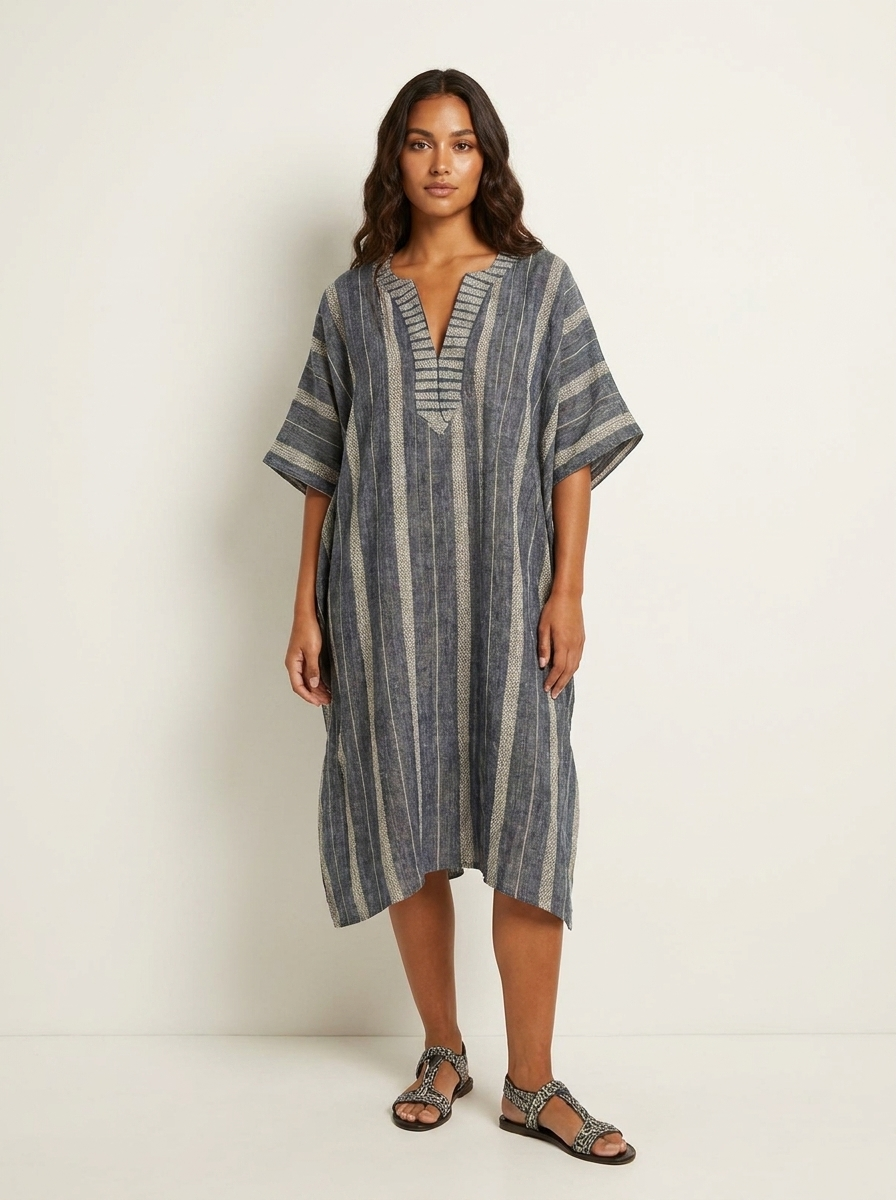 Luchtige Gestreepte Kaftan Jurk - Lina