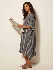 Luchtige Gestreepte Kaftan Jurk - Lina