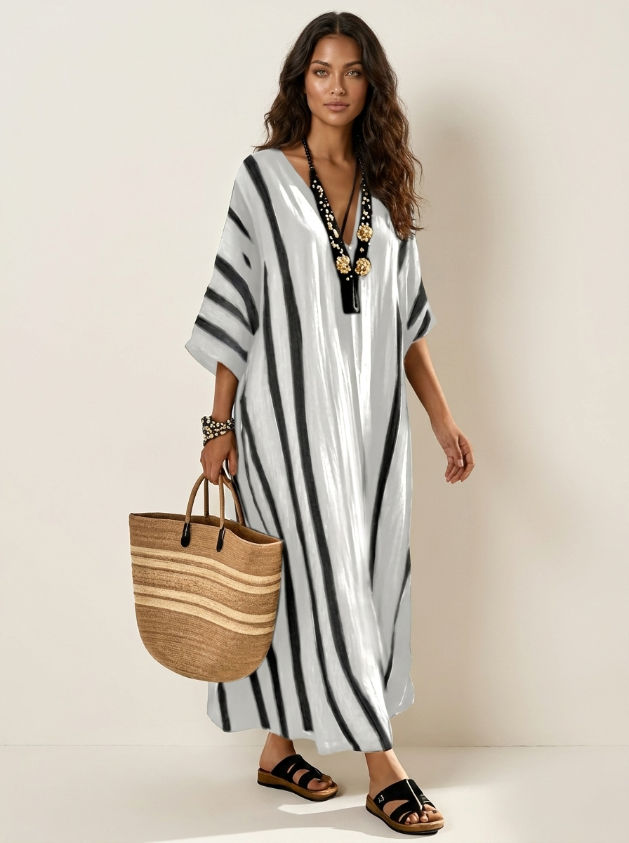 Luchtige Gestreepte Kaftan Jurk - Lina
