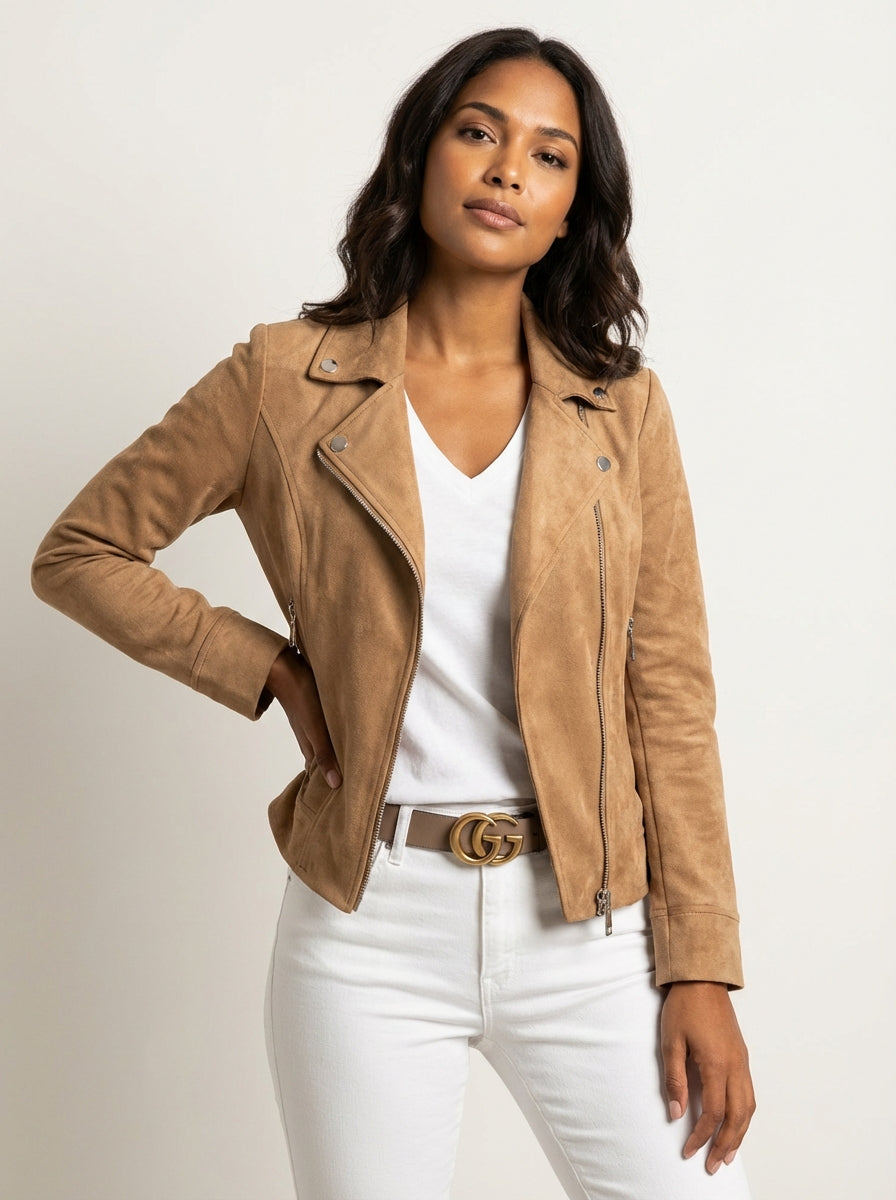 Suède biker jas voor dames – Eef
