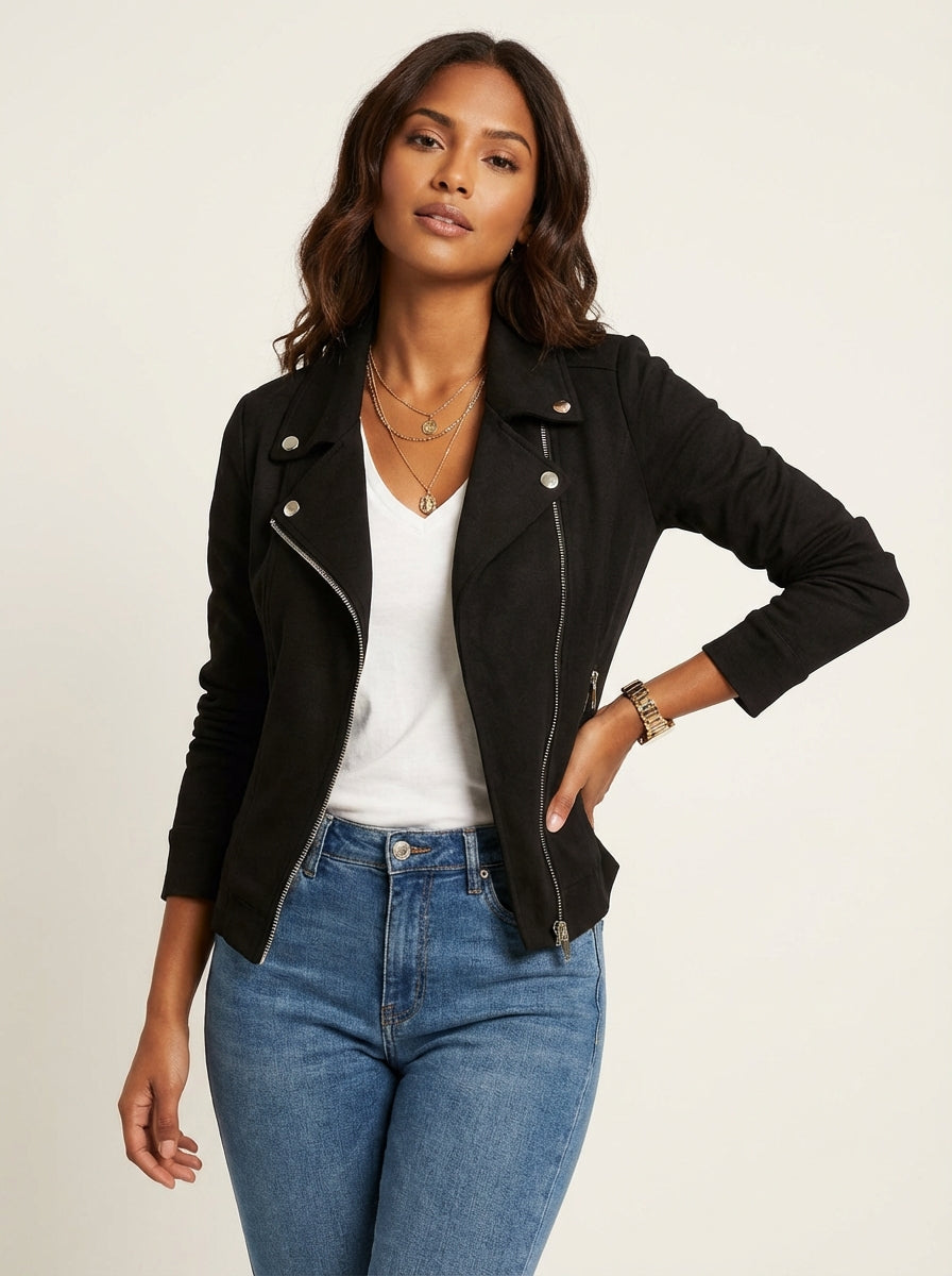 Suède biker jas voor dames – Eef