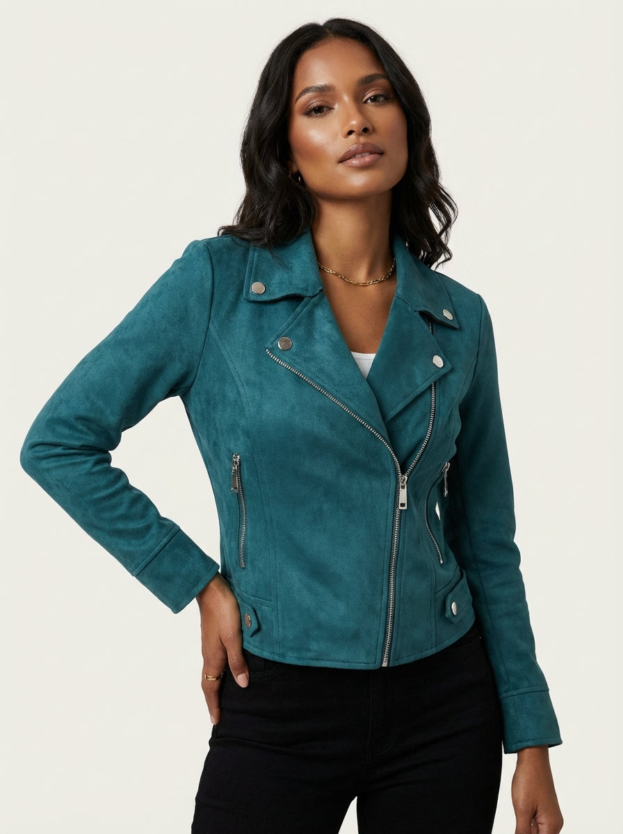 Suède biker jas voor dames – Eef