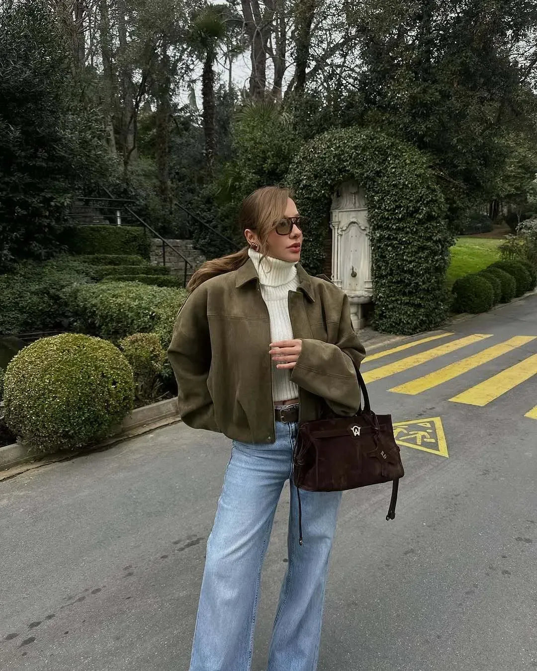 Suède oversize dames jasje met knoopsluiting en relaxte pasvorm – Elin