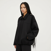 Suède oversize dames jasje met knoopsluiting en relaxte pasvorm – Elin