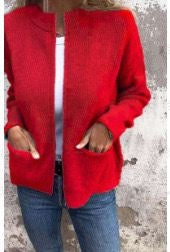 Tijdloos damesvest met zakken en zachte structuur